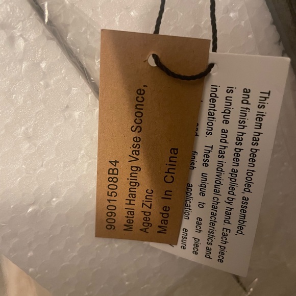 Magnolia home galvanize wall scone W/ glass vase  -NWT - Picture 4 of 5